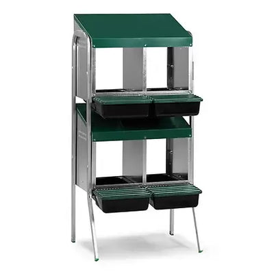 Nesting Box 4 Hole - Double Row - Single Sided With Legs