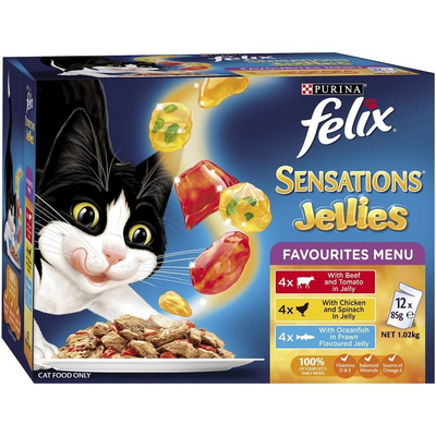 Felix Sensations  Favourites Menu Wet Cat Food 12x85g
