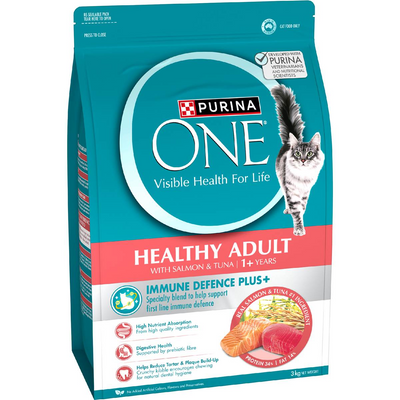 Purina One Healthy Adult With Salmon & Tuna 1+ Years Dry Cat Food 3kg