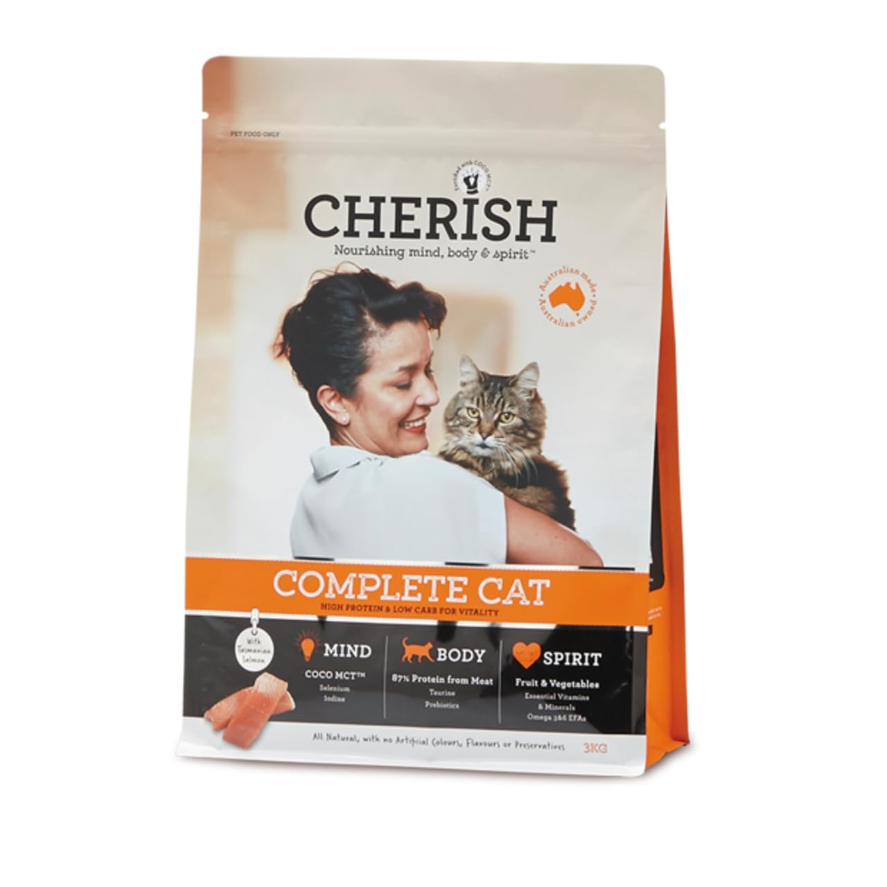 Cherish Complete Dry Cat Food 8kg - Free Shipping