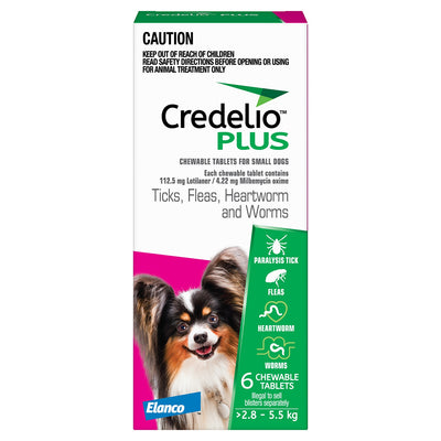 Credelio Plus For Small Dogs 2.8-5.5kg Pink 6 Pack