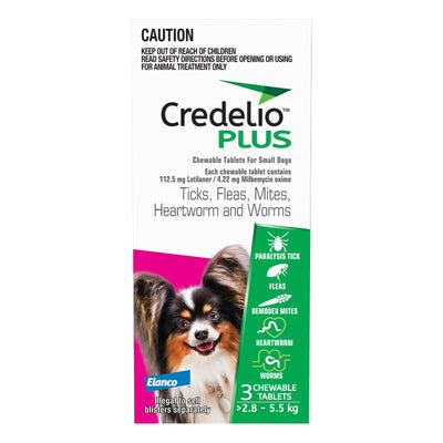 Credelio Plus For Small Dogs 2.8-5.5kg Pink 3 Pack