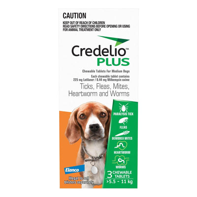 Credelio Plus For Medium Dogs 5.5-11kg Orange 6 Pack