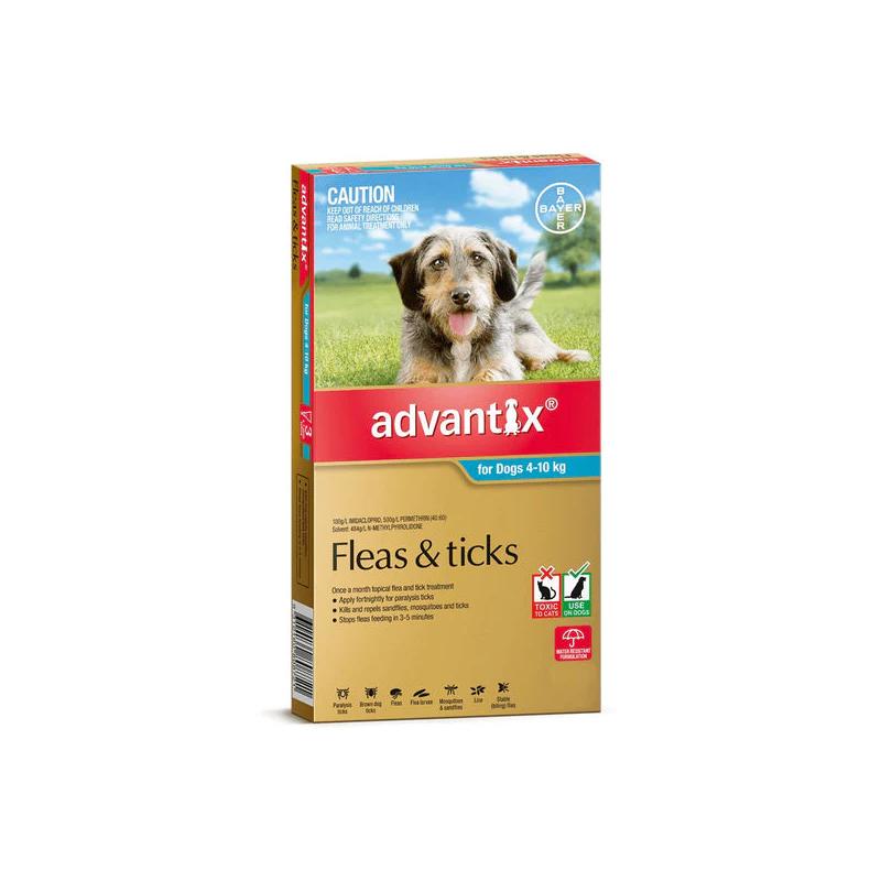 Advantix For Medium Dogs 4-10kg (Teal) 3 Pack