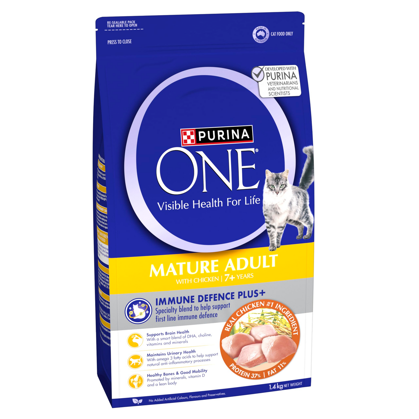 Purina One Mature Adult 7+ Chicken Dry Cat Food 1.4kg