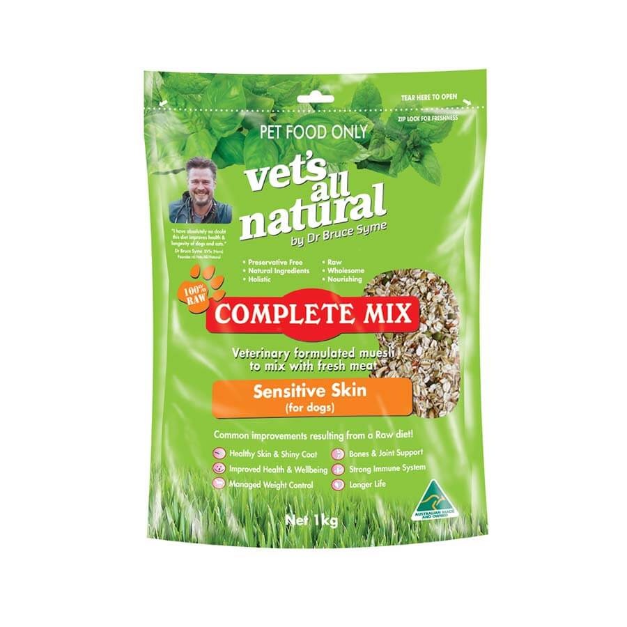 Vets All Natural Complete Mix Sensitive Skin Dry Dog Food - 5kg