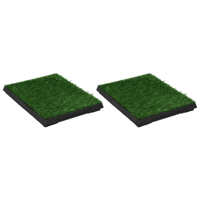 Pet Toilets 2 pcs with Tray & Faux Turf  63x50x7 cm