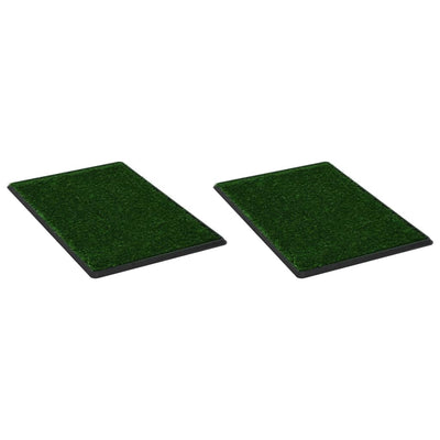 Pet Toilets 2 pcs with Tray & Faux Turf  76x51x3 cm