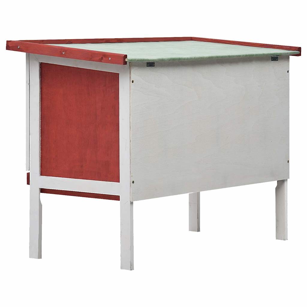 Outdoor Rabbit Hutch 1 Layer Red