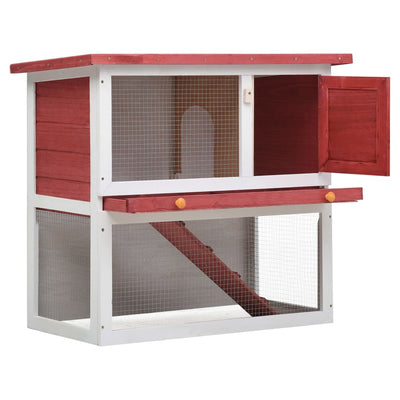 Outdoor Rabbit Hutch 1 Door Red