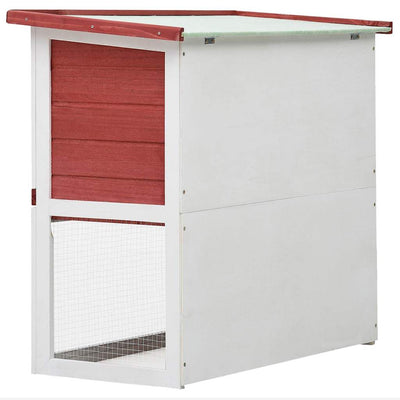 Outdoor Rabbit Hutch 1 Door Red