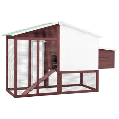 Chicken Coop With Nest Box Mocha And White