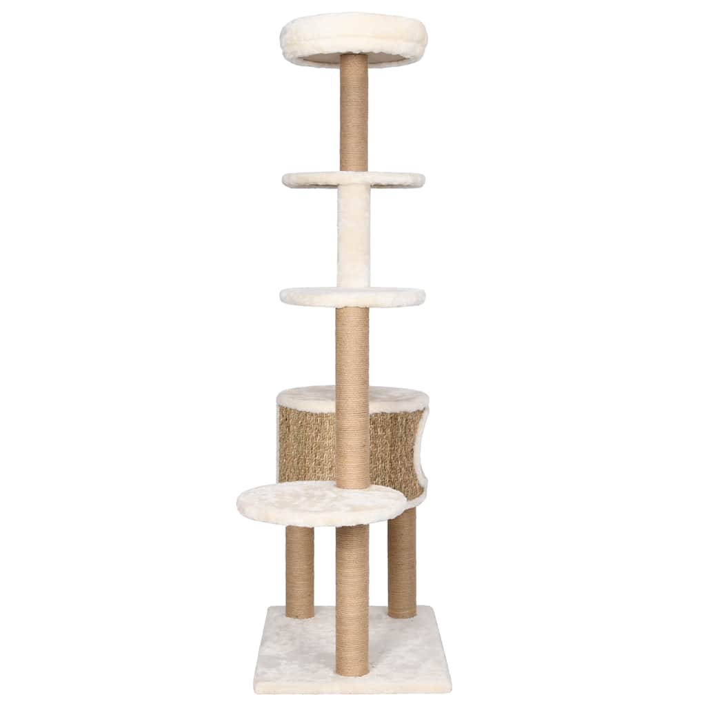 Cat Tree With Luxury Cushion And Scratching Post 148cm Seagrass