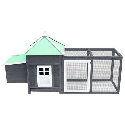 Chicken Coop with Nest Box Grey 190x72x102 cm