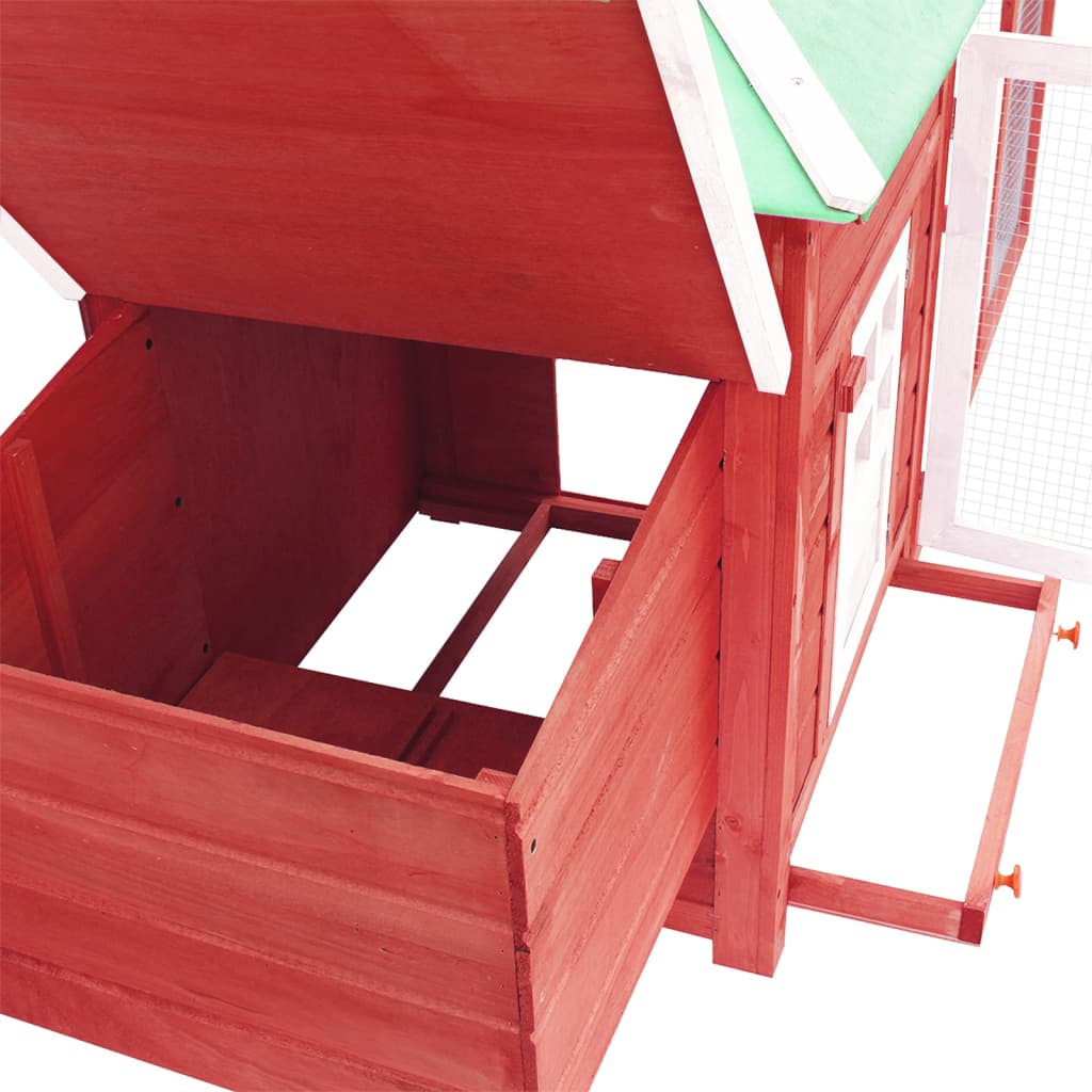 Chicken Coop With Nest Box Red 190X72X102cm