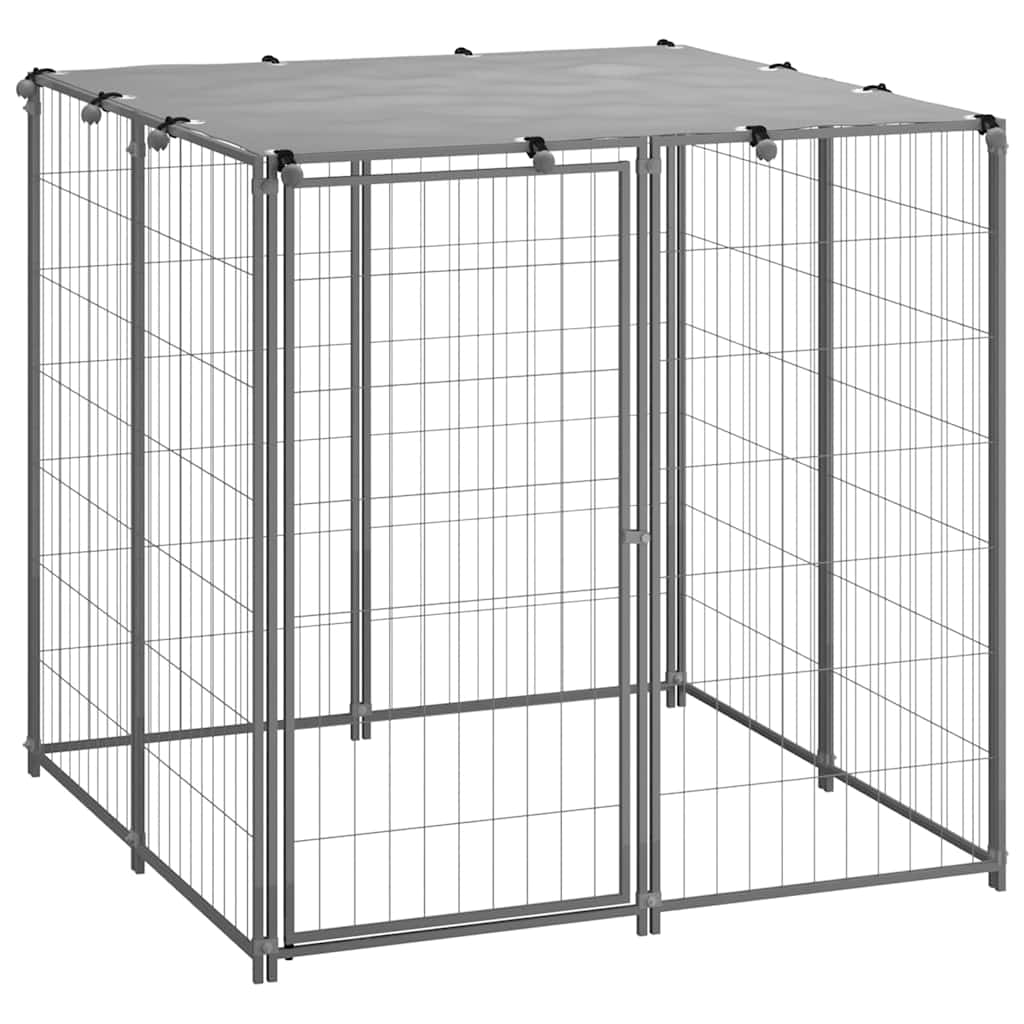 Andala Pets Dog Kennel Silver 110x110x110 cm Steel