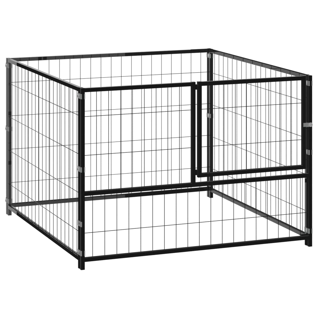 Andala Pets Dog Kennel Black 100x100x70 cm Steel