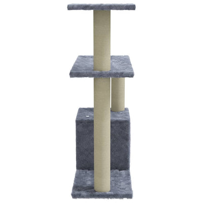 Cat Tree With Sisal Scratching Posts Light Grey 143cm