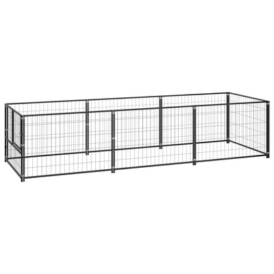 Dog Kennel Black 3 m Steel