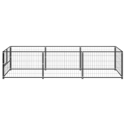 Dog Kennel Black 3 m Steel
