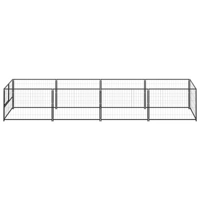Dog Kennel Black 4 m Steel