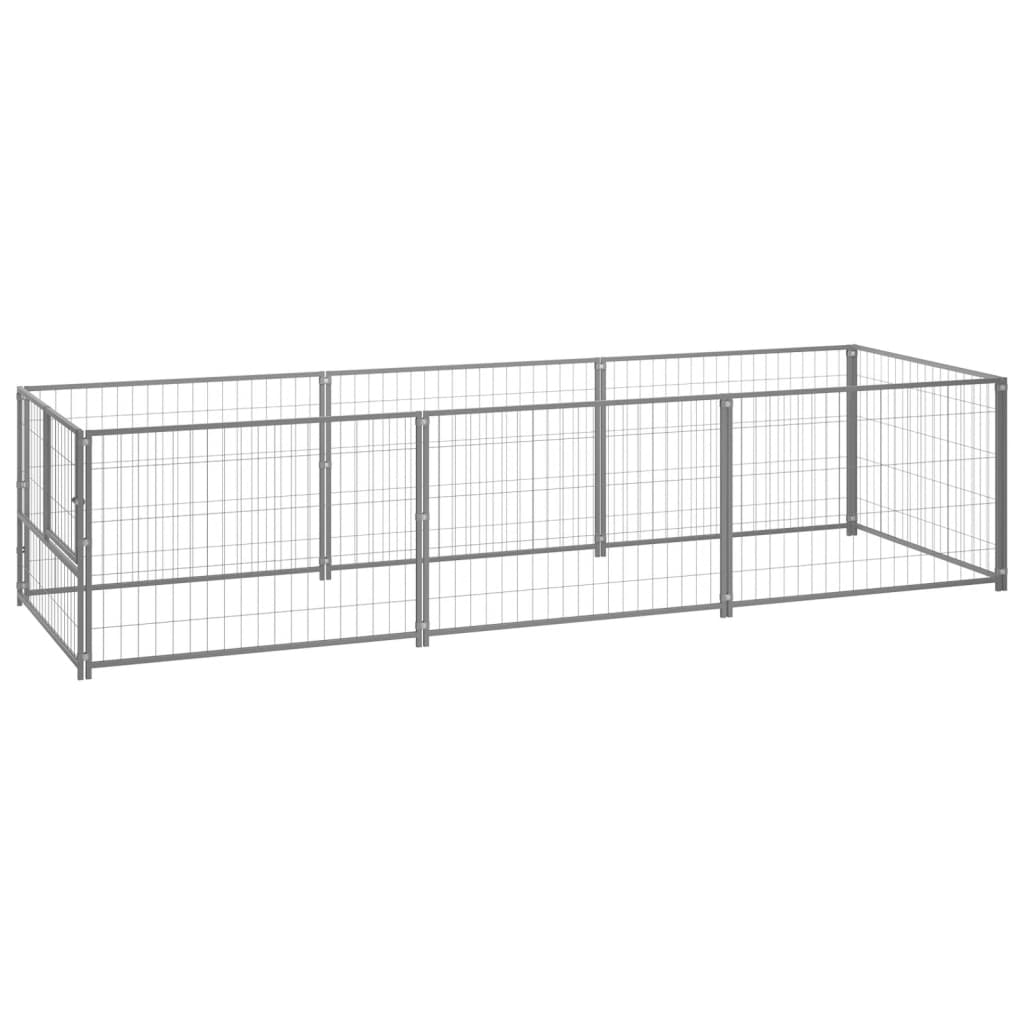 Dog Kennel Silver 3 m Steel