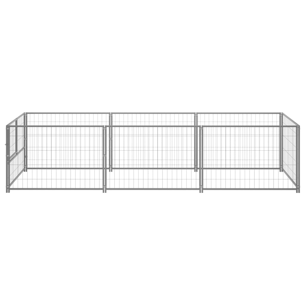 Dog Kennel Silver 3 m Steel