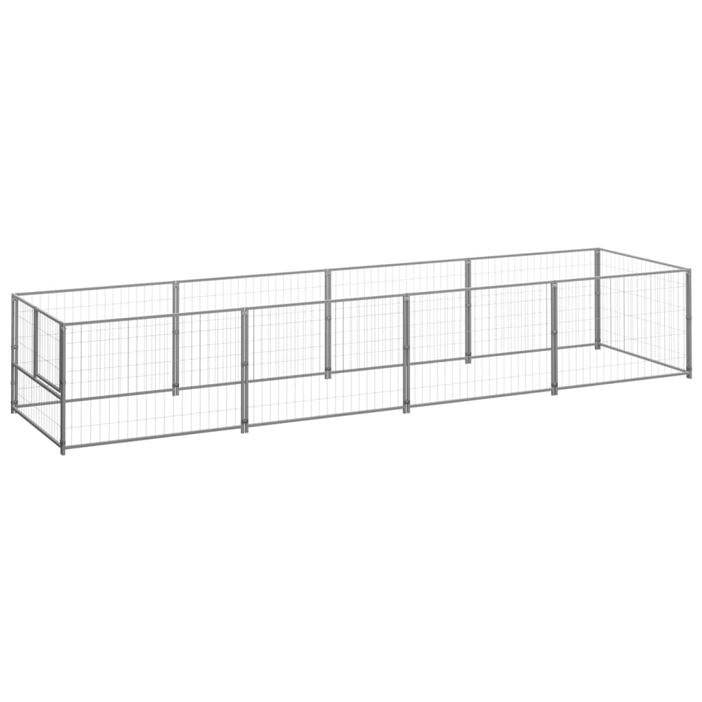 Dog Kennel Silver 4 m Steel