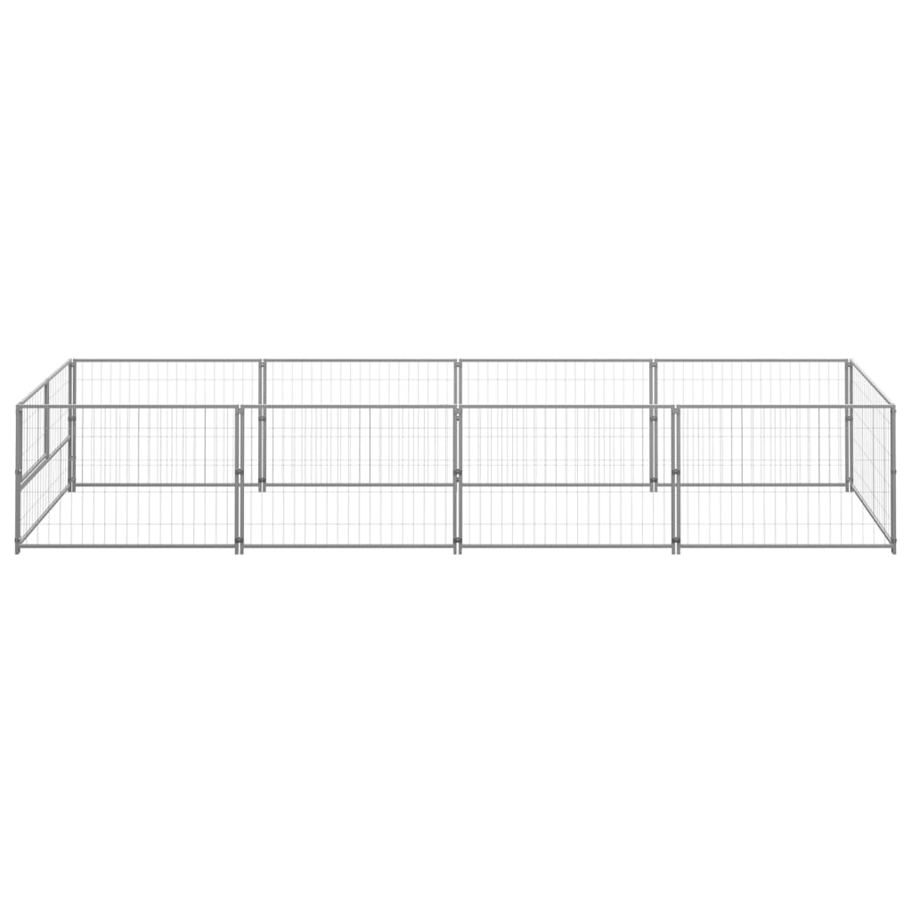 Dog Kennel Silver 4 m Steel