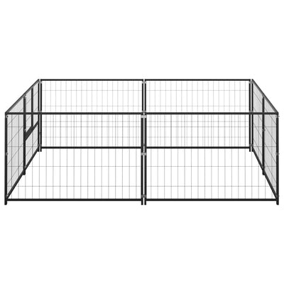 Dog Kennel Black 4 m Steel