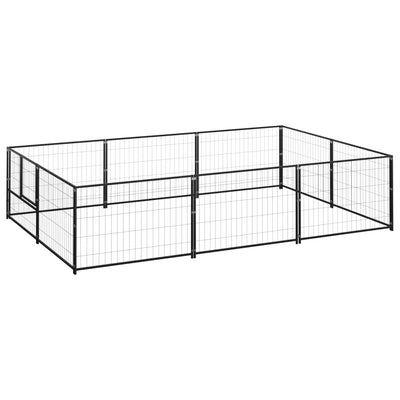 Dog Kennel Black 6 m Steel