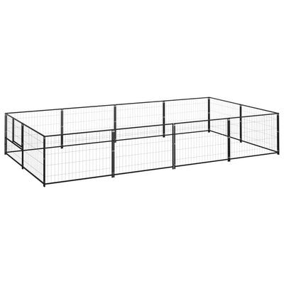 Dog Kennel Black 8 m Steel