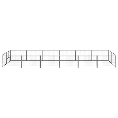 Dog Kennel Black 12 m Steel