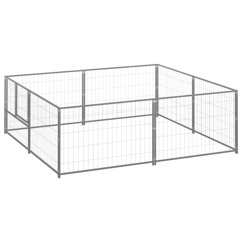 Dog Kennel Silver 4 m Steel