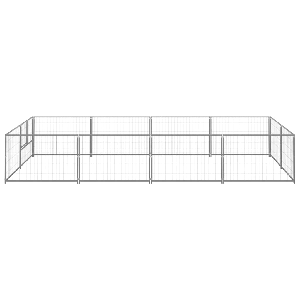 Dog Kennel Silver 8 m Steel