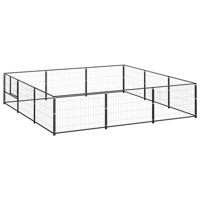 Dog Kennel Black 9 m Steel