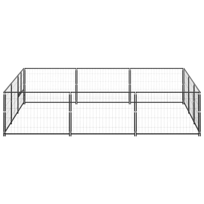 Dog Kennel Black 9 m Steel