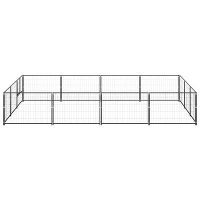 Dog Kennel Black 12 m Steel