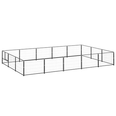 Dog Kennel Black 15 m Steel