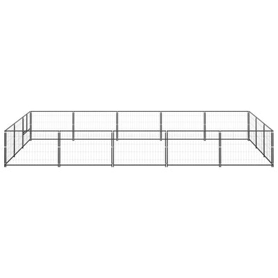 Dog Kennel Black 15 m Steel