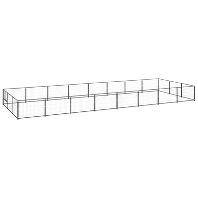 Dog Kennel Black 24 m Steel