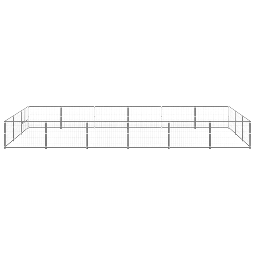 Dog Kennel Silver 18 m Steel