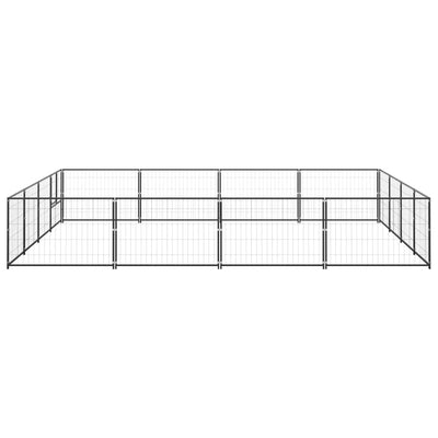 Dog Kennel Black 16 m Steel