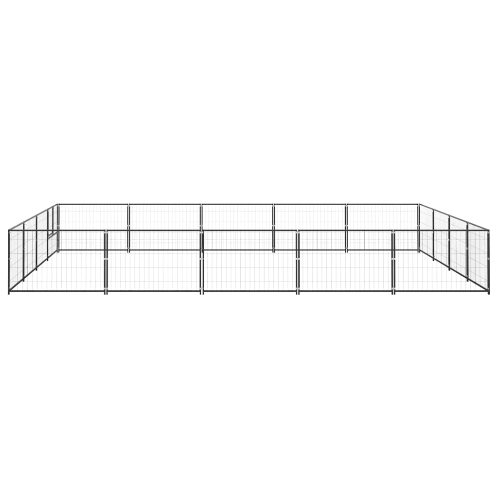 Dog Kennel Black 20 m Steel