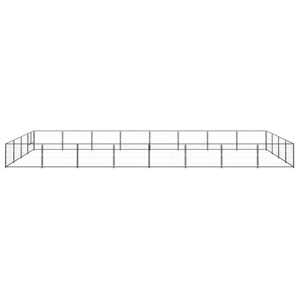 Dog Kennel Black 32 m Steel