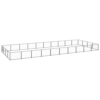 Dog Kennel Black 40 m Steel