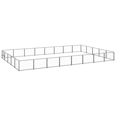 Dog Kennel Black 40 m Steel