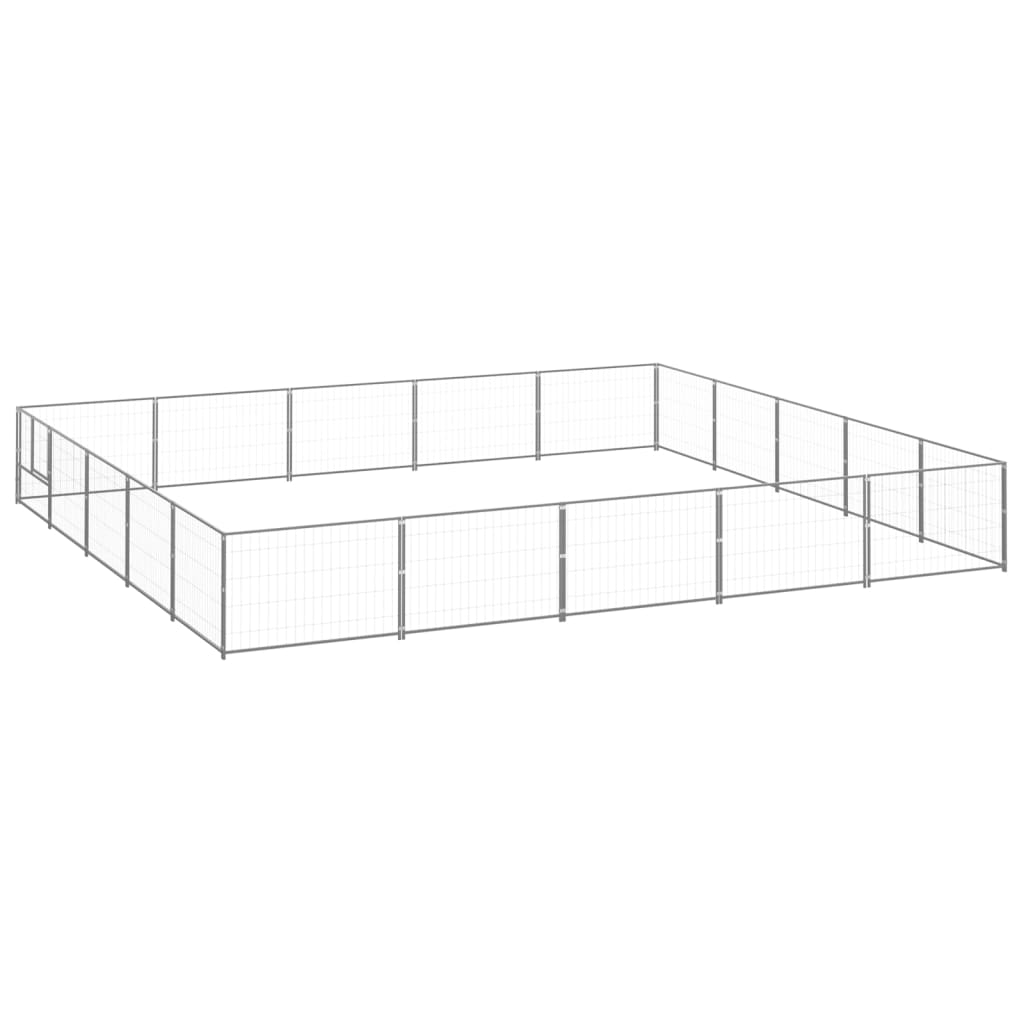 Dog Kennel Silver 25 m Steel