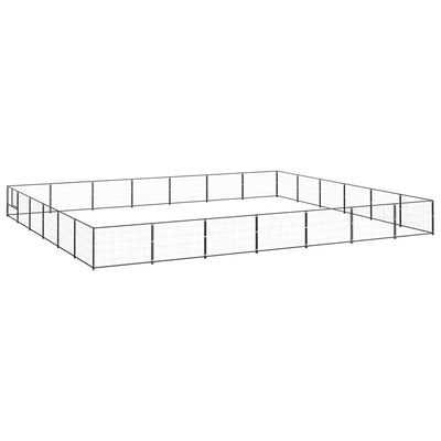 Dog Kennel Black 42 m Steel