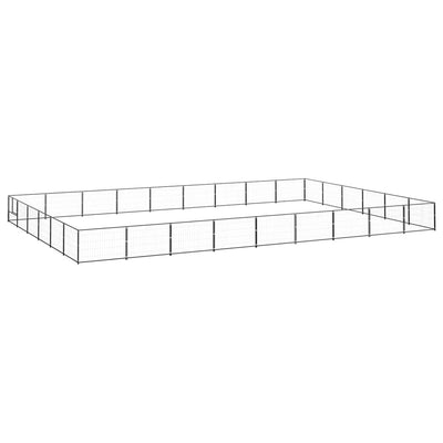 Dog Kennel Black 54 m Steel